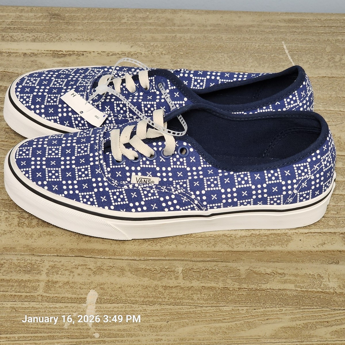 Size 8.5 - Vans Authentic Logo Repeat - True Blue for sale online