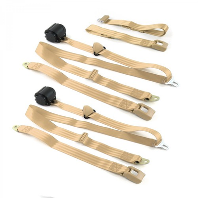 #ad Ford Bronco 1980 1996 Standard 3pt Tan Retractable Bench Seat Belt Kit 3 Be $331.50