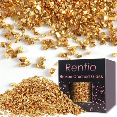Broken Crushed Glass Glitter Shards Crush 2-4mm Irregular Small Chunky Chips ...