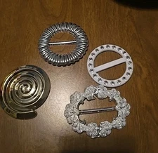 4 Pcs T Shirt Clips Scarf Ring Plastic 80s Decoration Fashion Circle Clips