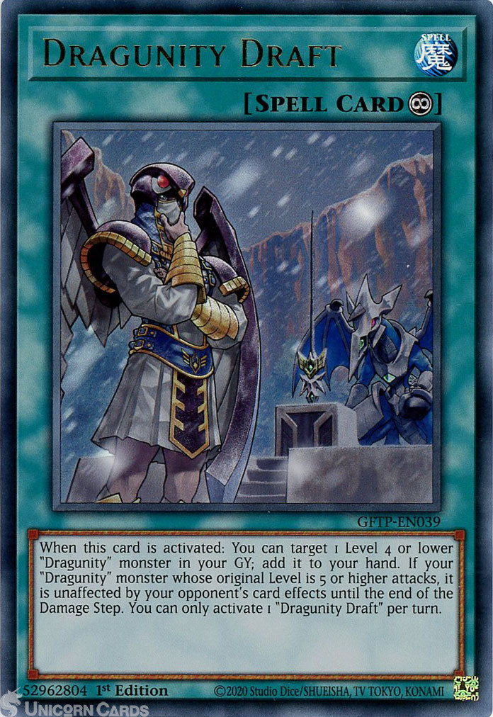 GFTP-EN039 Dragunity Draft Ultra Rare 1st Edition Mint YuGiOh Card