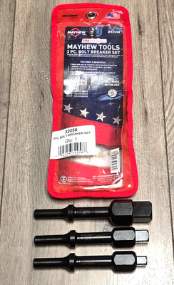 Mayhew 32058 3/8, 1/2 & 3/4dr Shake-N-Break Pneumatic Air Hammer Bits .401 Shank