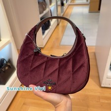 NWT Coach Carmen Mini Crossbody Bag Organic Cotton Quilting CCE61 Burgundy