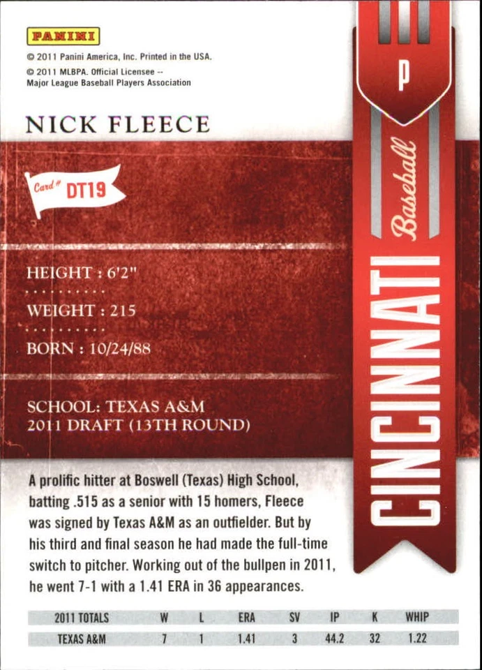 2011 Playoff Contenders Draft Ticket #DT19 Nick Fleece - BB - Image 2 of 2