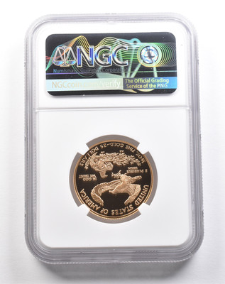 2001-W $25 American Gold Eagle Mercanti 1/2 Oz Gold PF70 UCAM NGC