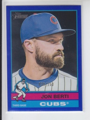 2025 Topps Heritage High Number JON BERTI Chrome Blue Refractor /150 Cubs #667