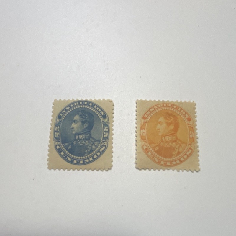 Venezuela Postage Stamps Lot of 2 Historical Figures Portraits Blue Orange