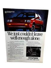 1988 Hyundai Excel GS Red Car Vintage Magazine Advertisement