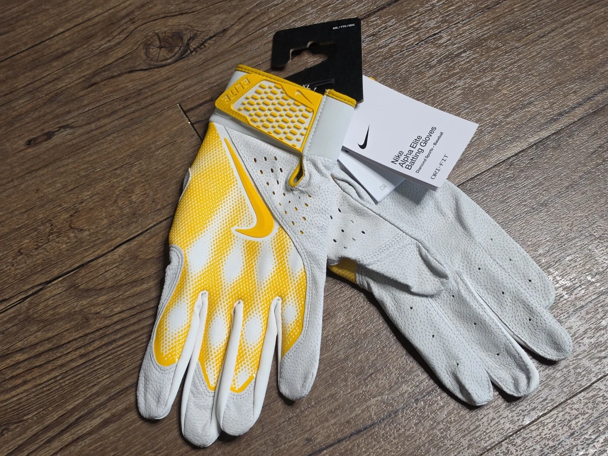 Guantes de bateo Nike Alpha Elite Dri Fit amarillo blanco FD7868-109 talla 2XL XXL