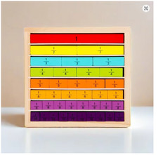 Wooden Fraction Puzzle Board Number Decomposition Learning Aid for Kids