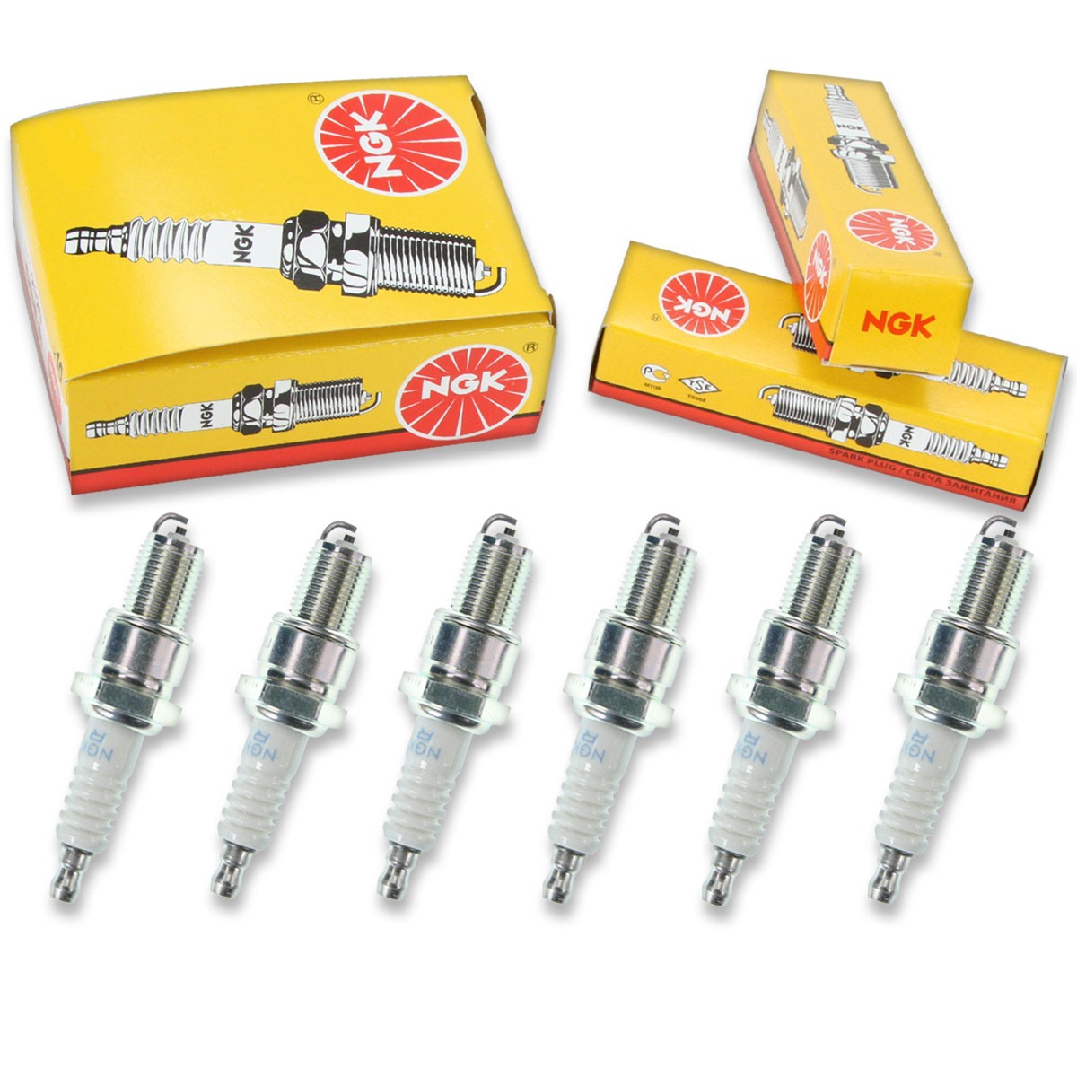 6 pcs NGK Standard Spark Plugs for 1991-1993 Alfa Romeo 164 3.0L V6 - Engine yn