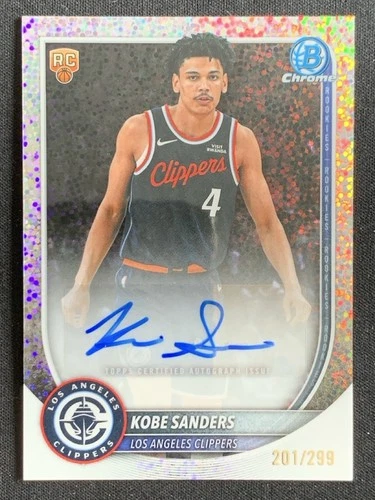 Kobe Sanders 2025-26 Topps Bowman Chrome Speckle Refractor Auto RC /299 #BCA-KS