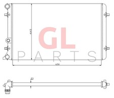 Per VW BORA 1998-2005 Radiatore Motore Raffreddamento 1J0121253AT Nuovo