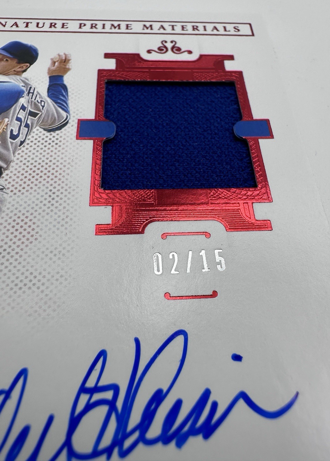 OREL HERSHISER 2021 PANINI FLAWLESS SIGNATURE PRIME MATERIALS RUBY #2/15 AUTO view 3