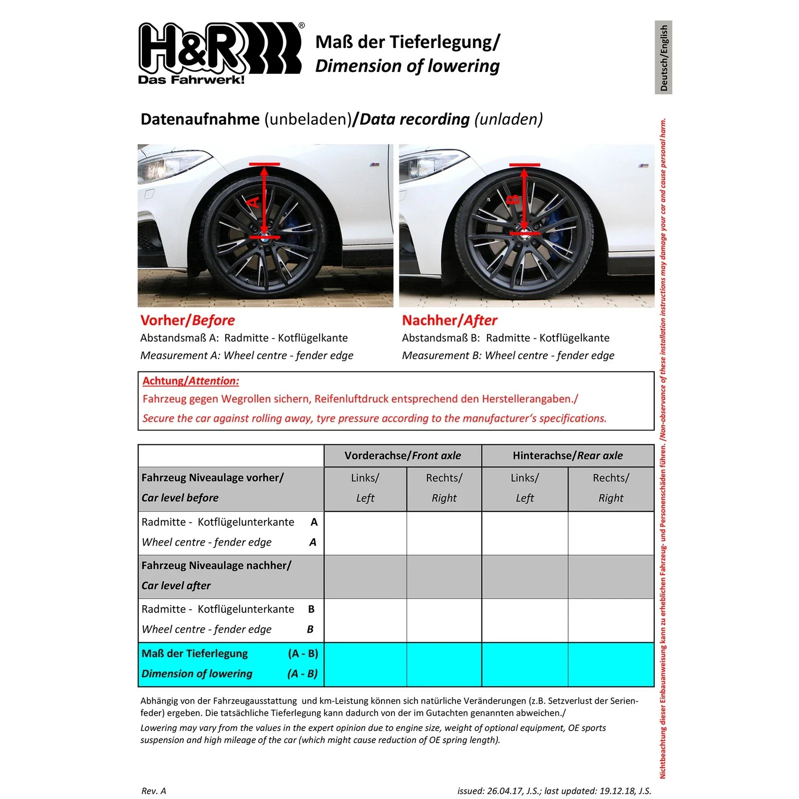 H&R 28742-1 Lowering Sport Front Rear Springs Kit for 2017-23 Audi R8 V10 Typ 4S