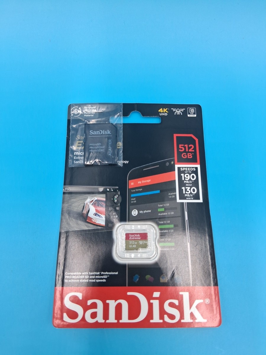 Sandisk 512GB Extreme Micro SD Memory Card SDSQXAV-512G-GN6MN SDXC