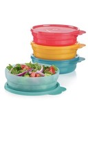 Tupperware Set Of 4 Reheatable Cereal Bowls New 