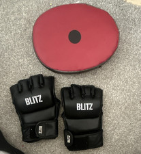 BLITZ Black Fingerless Martial Arts Training Gloves Pair - Training Gloves