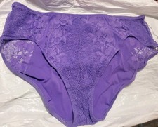 Bare Necessities Floral Lace Hi-Cut Hi-Leg Brief Panties XXXL 3X Passion Purple