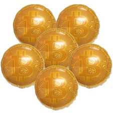 Gold Bitcoin Balloons Foil Mylar Money Balloons Bitcoin Party Decorations BTC...