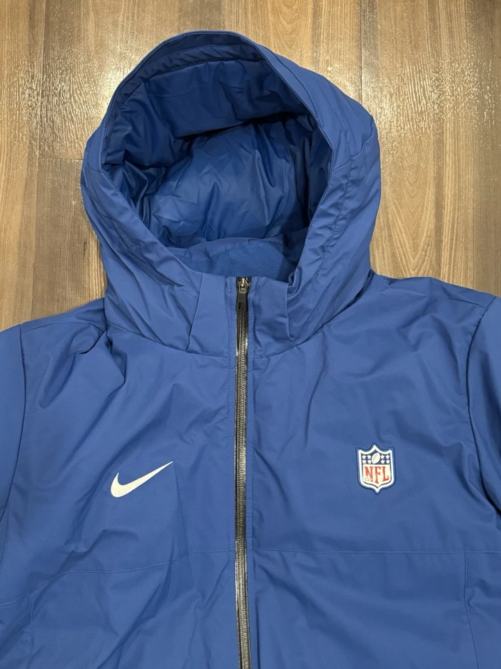 Nike NFL Team Issue Down Hooded Parka Jacket Blue Size 3XL DC3054-431 - Image 2 of 4