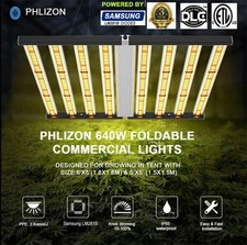 640W Samsung LED Grow Light 8Bar Full Spectrum Indoor Plants 6x6ft Dimmable Lamp