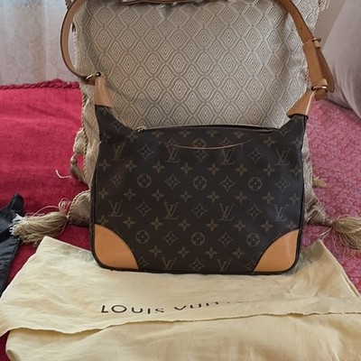 Louis Vuitton Monogram Shoulder Bag Zip Closure w/ Dust Bag Brown/Tan Gold