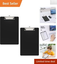 2-Pack Lightweight Black A5 Clipboards - Durable and Stackable for Students