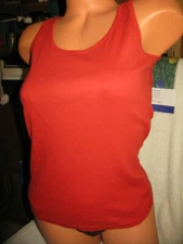RALPH LAUREN SMALL RED SLEEVELESS TOP SCOOP NECK