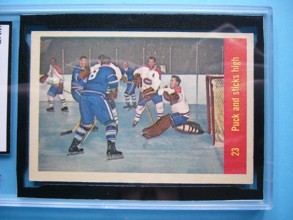 1957/58 PARKHURST CARD #23 DOUG HARVEY JEAN BELIVEAU IA KSA 6 EXNM SHARP+ PARKIE - Image 3 of 4