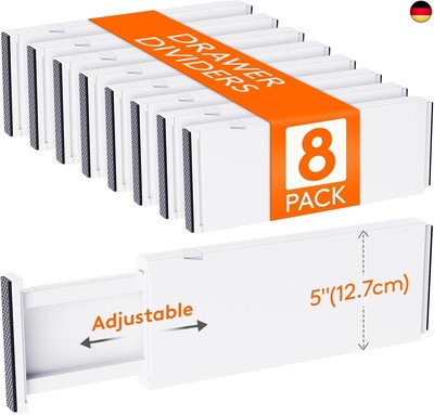 Lifewit 8 Set Schubladentrenner, Verstellbar Schubladen Trenner für Innenlänge 3