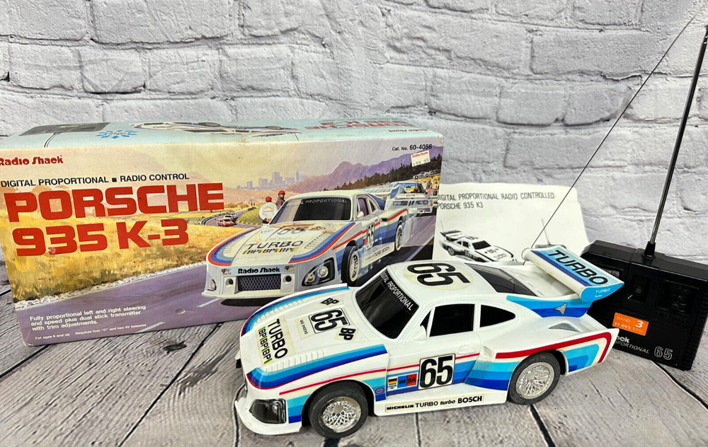 Vintage Radio Shack 60-4056 Porsche TURBO 935 K-3 RC Race Car Works read Crash