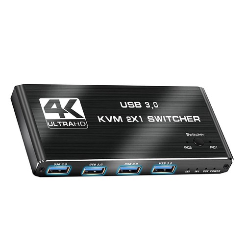2 in 1 Out HDMI KVM Switch Dual Monitor HDMI KVM Switch With 2* USB Data Cable - Picture 3 of 10