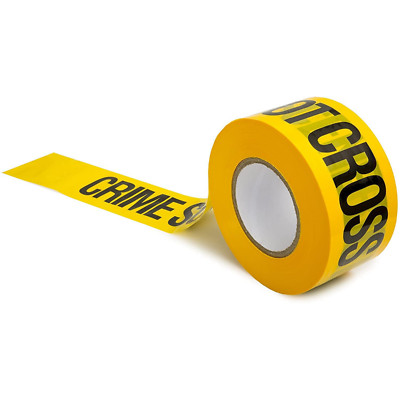 Crime Scene Do Not Cross Tape 3 Inch W x 1000 Feet - Yellow with Black Print
