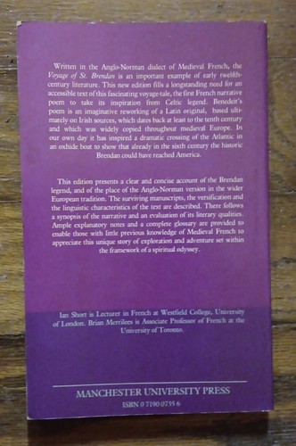 THE ANGLO-NORMAN VOYAGE OF ST. BRENDAN (ENGLISH AND By Benedeit **Excellent** - Picture 2 of 4