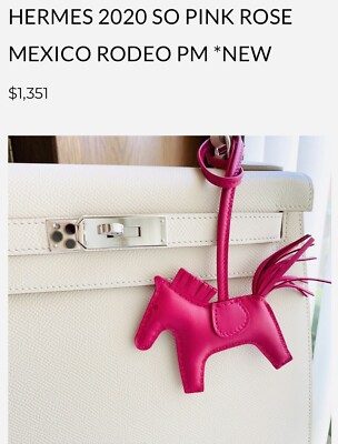 HERMES Milo Lambskin Rose Mexico Horse Rodeo Fuschia Purple