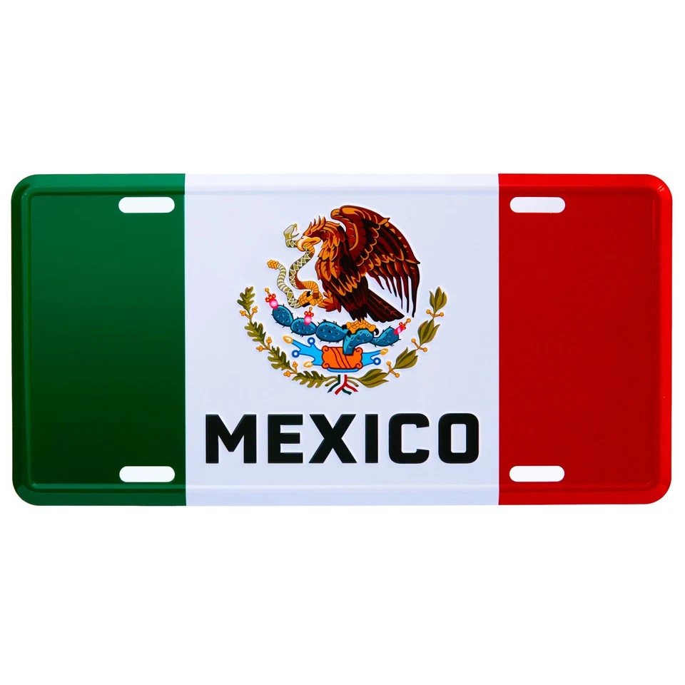Mexico Flag License Plate - 3D Embossed Metal Car Truck Tag Sign - El Tri futbol - Image 2 of 4