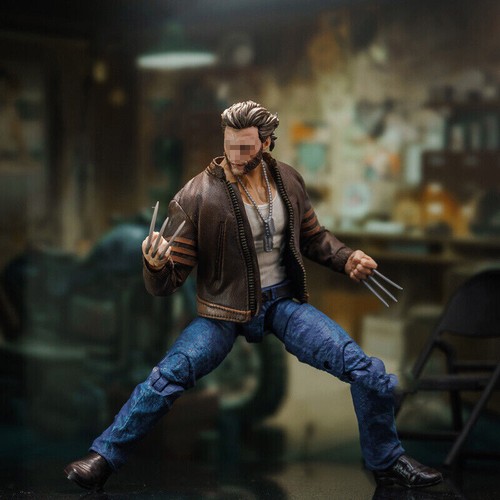 1/12 Male Wolverine Logan Brown Jacket PU Leather Coat Model Fit 6'' Figure Body - Picture 7 of 13