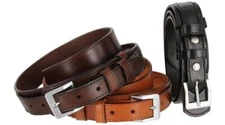 Genuine Full Grain Leather Smooth Plain Western Ranger Belt