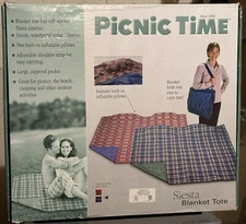 NEW Picnic Time Siesta Blanket Tote Waterproof Portable Outdoor Beach Camp Fest