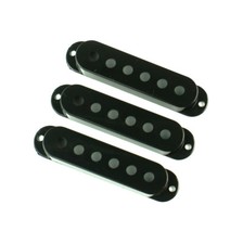 Strat Style Single Coil Guitar Pickup Cover Set, Pole 48, 50 and 52mm, Black