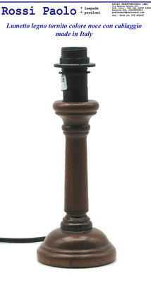 Paolo Rossi Base Lampada Lumetto In Legno Tornito Avorio - Made In Italy - 2