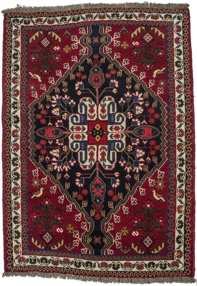 Hand-Knotted Vintage Tribal Pictorial Rug Oriental Area Kitchen Carpet 3'5X5' ft - Image 2 of 4