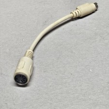 Vintage PS/2 Mini-DIN 6-Pin Male to Female Keyboard Mouse Adapter Cable White