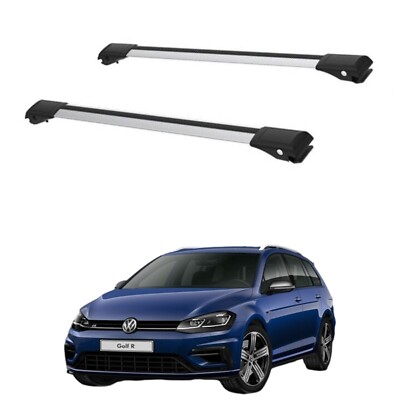 Roof Rack Cross Bars Set to fit Volkswagen Golf R Variant 2015-2017  Gray Set