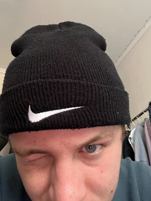 帽子 90s y2k NIKE knit cap beanie logo Black Nike Knit Hat Beanie Cap Logo Black, Unisex at Amazon Men's