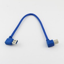 1x USB 3.0 A Male To 3.0 B Male Left Angle Printer Scanner Data Cable 30cm/1ft