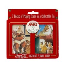 VTG 1995 Coca-Cola Coke Santa Limited Edition Playing Cards and Collectors Tin