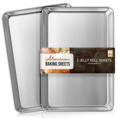 Eatex Aluminum ing Sheet Set 2 Pack Cookie Sheet Set 10'' x 15'' Jelly Roll
