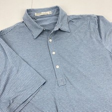 Criquet Polo Shirt Men Large blue Performance Organic Cotton Texas preppy golf